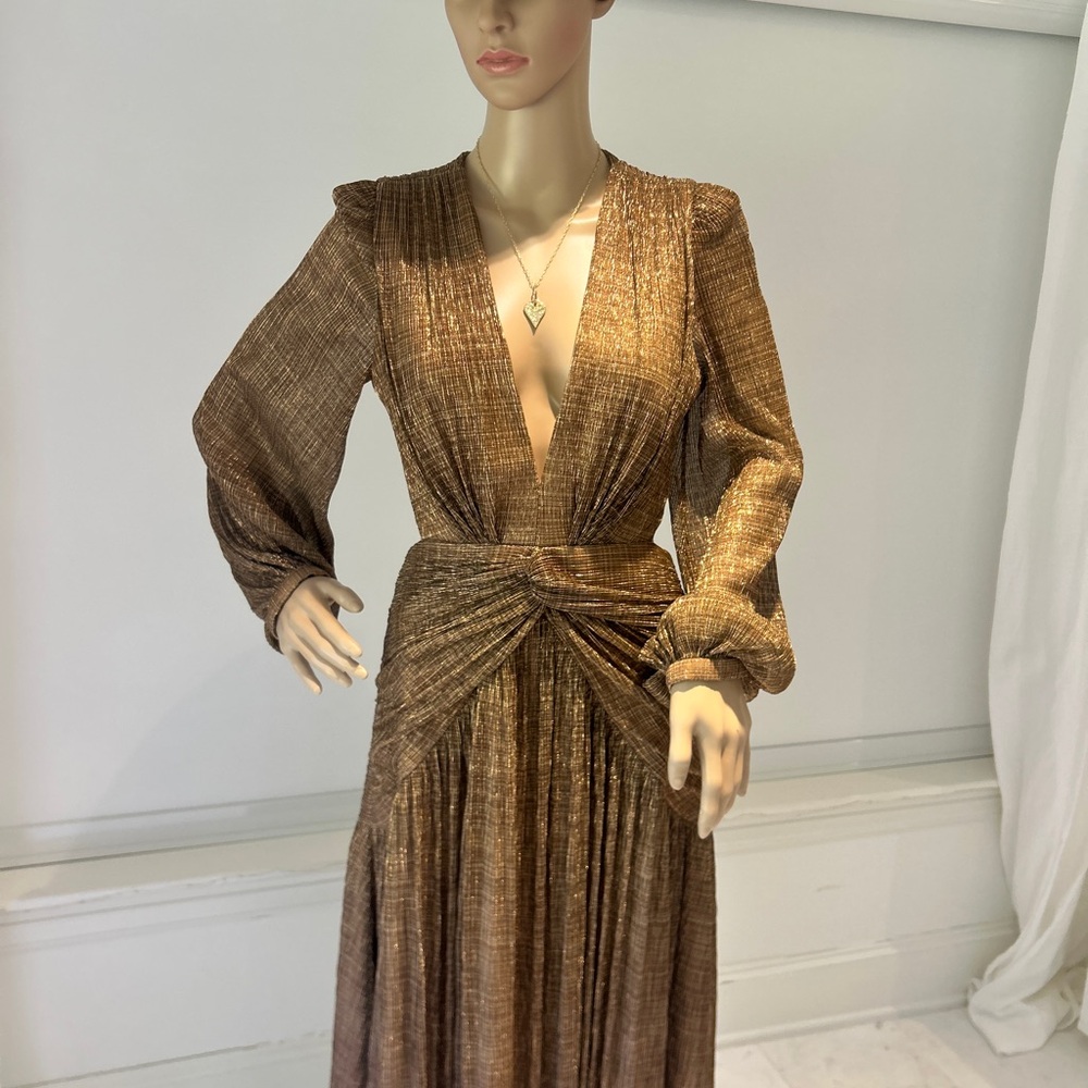 BRAND NEW Gianni Bini Metallic Brown Long Sleeve Dress